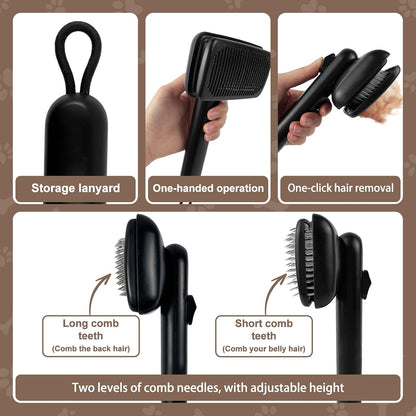 Self-Cleaning Deshedding Brush for Dogs & Cats