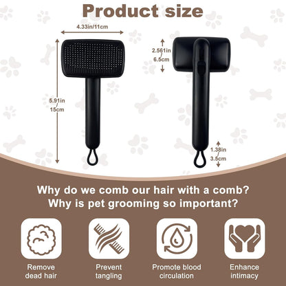 Self-Cleaning Deshedding Brush for Dogs & Cats